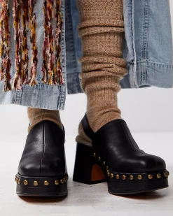 Free People Autumn Studded Platform Clog - Black^ Shoes