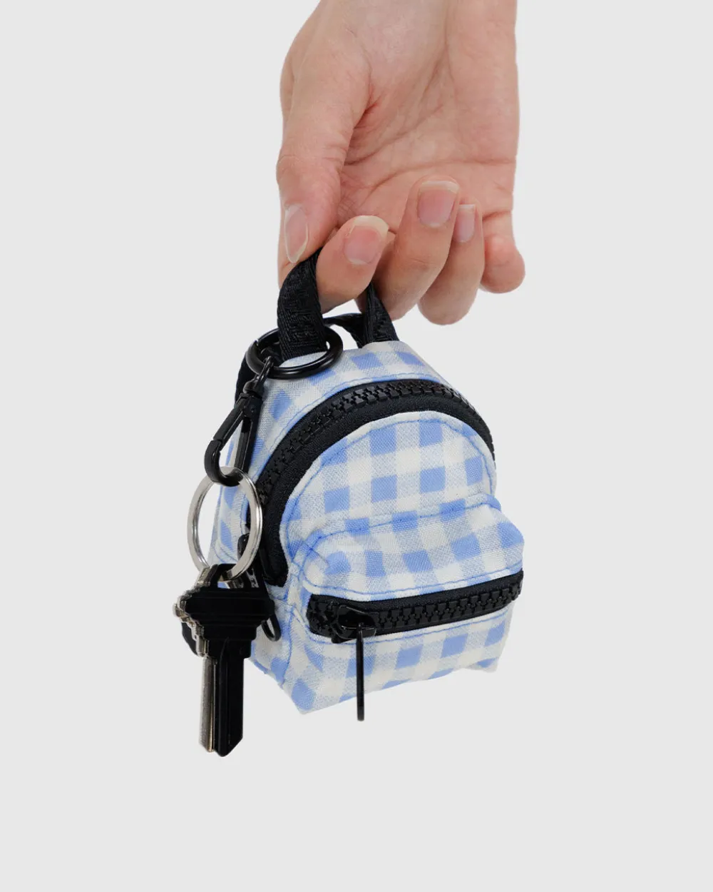 Baggu Backpack Charm - Light Blue Gingham^ Travel Accessories