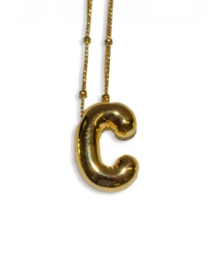 LA Blonde Balloon Initial Necklace^ Jewelry