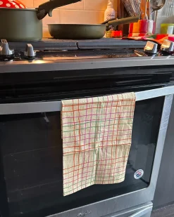 ban.do x Julie Peach ban.do Plaid Tea Towel^ Kitchen + Bar