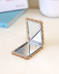 Senser Woodcraft Biscuit Pocket Mirror^ Travel Accessories