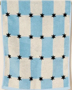 One & Only Paper Blue and White Star Checkers Terry Cloth Kitchen Towel^ Kitchen + Bar
