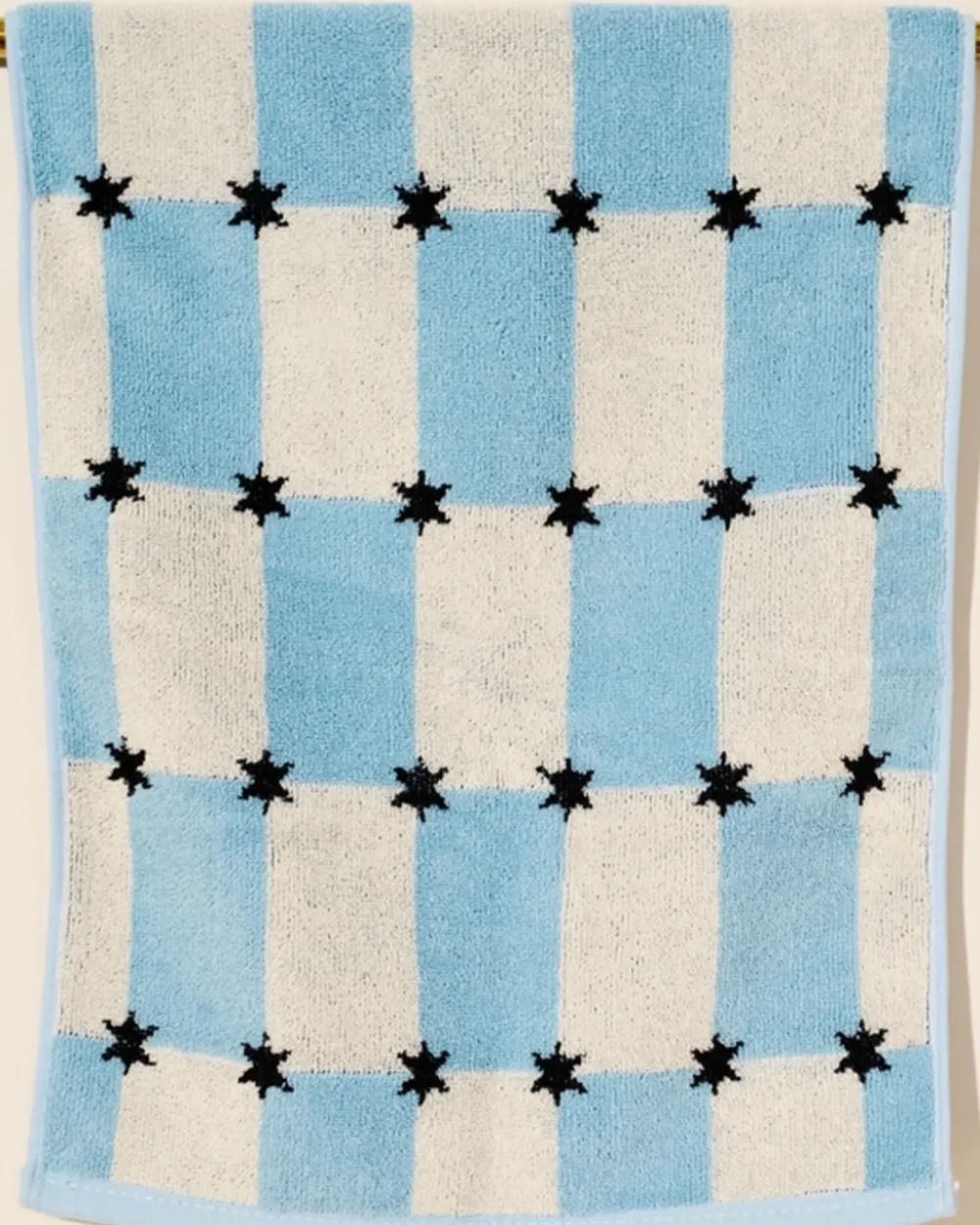 One & Only Paper Blue and White Star Checkers Terry Cloth Kitchen Towel^ Kitchen + Bar