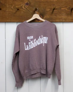 ban.do x Best Regards Bonjour De La Bibliothèque Sweatshirt - Rosewood^ Tees + Sweatshirts