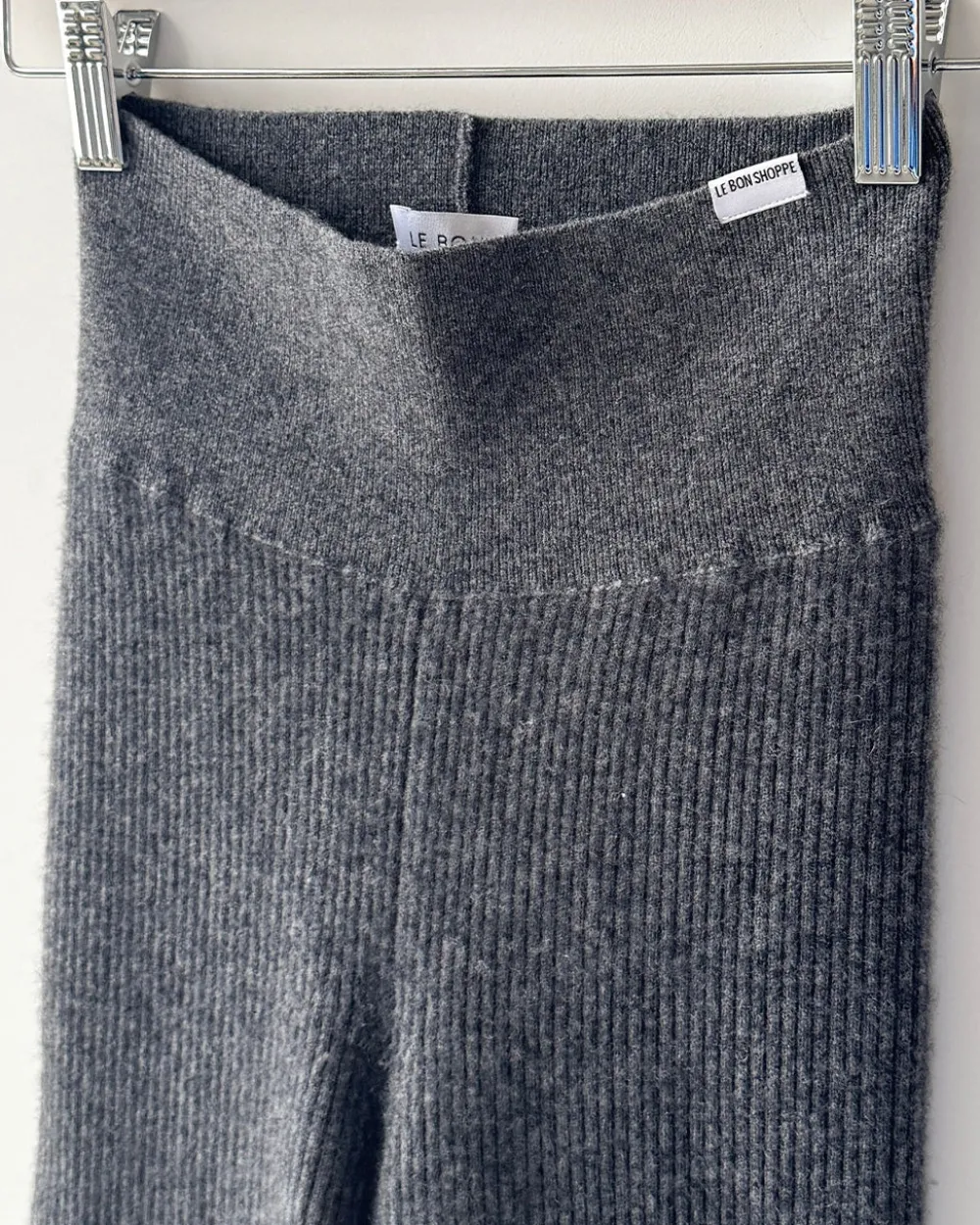Le Bon Shoppe Cashmere Ribbed Leggings - Charcoal^ Bottoms