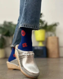 Jenny Pennywood Celeste Crew Socks - Brick + Rave Blue^ Socks + Slippers