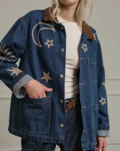 RAISONNEL Celestial Embroidered Denim Jacket^ Jackets