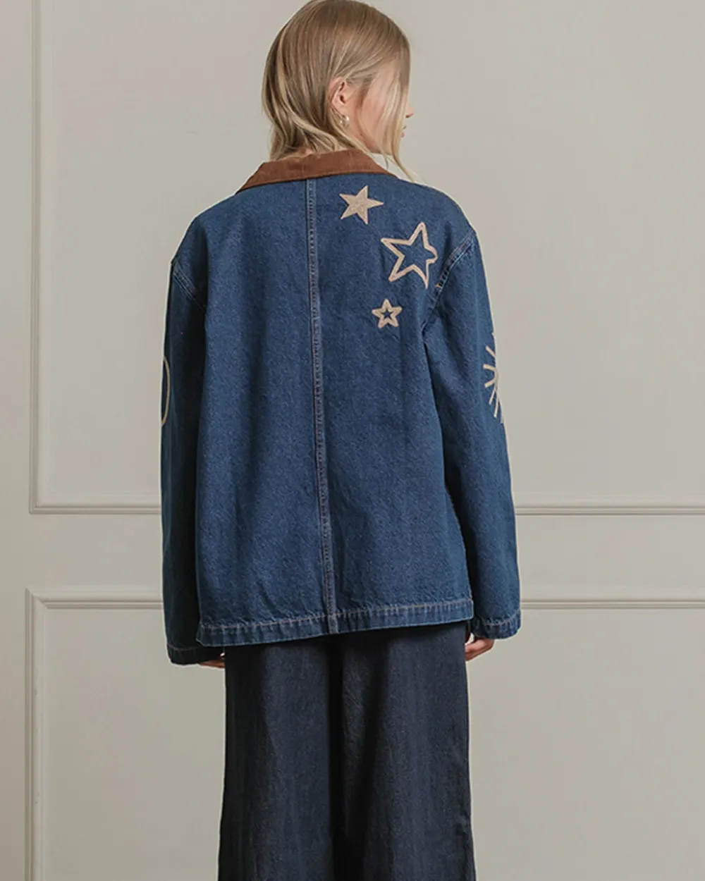 RAISONNEL Celestial Embroidered Denim Jacket^ Jackets