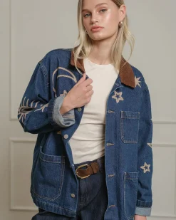 RAISONNEL Celestial Embroidered Denim Jacket^ Jackets