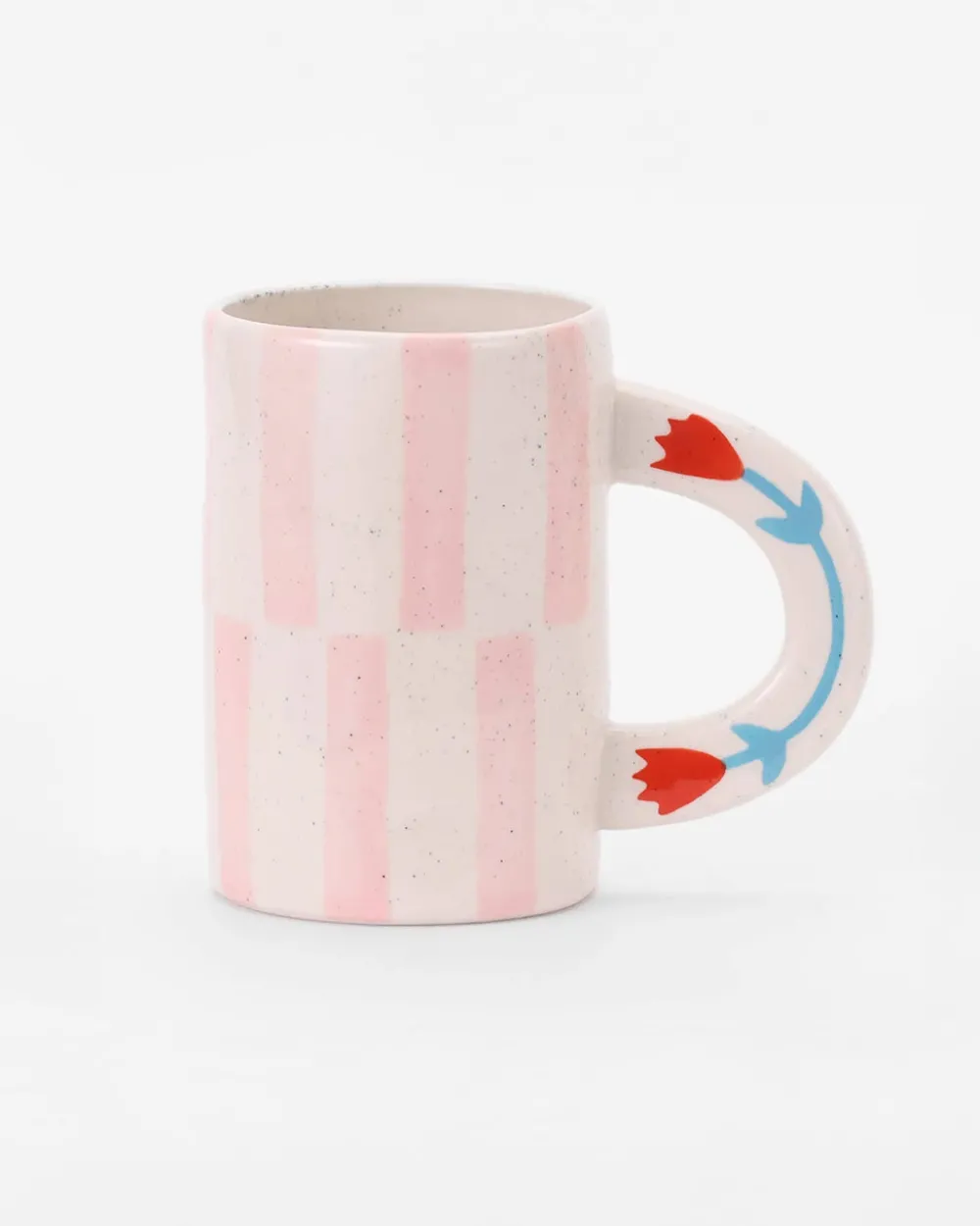 ChagoArt Ceramic Coffee Mug - Pink Stripe^ Kitchen + Bar