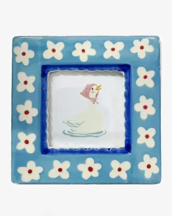 ChagoArt Ceramic Photo Frame - Blue Flowers^ Home + Décor