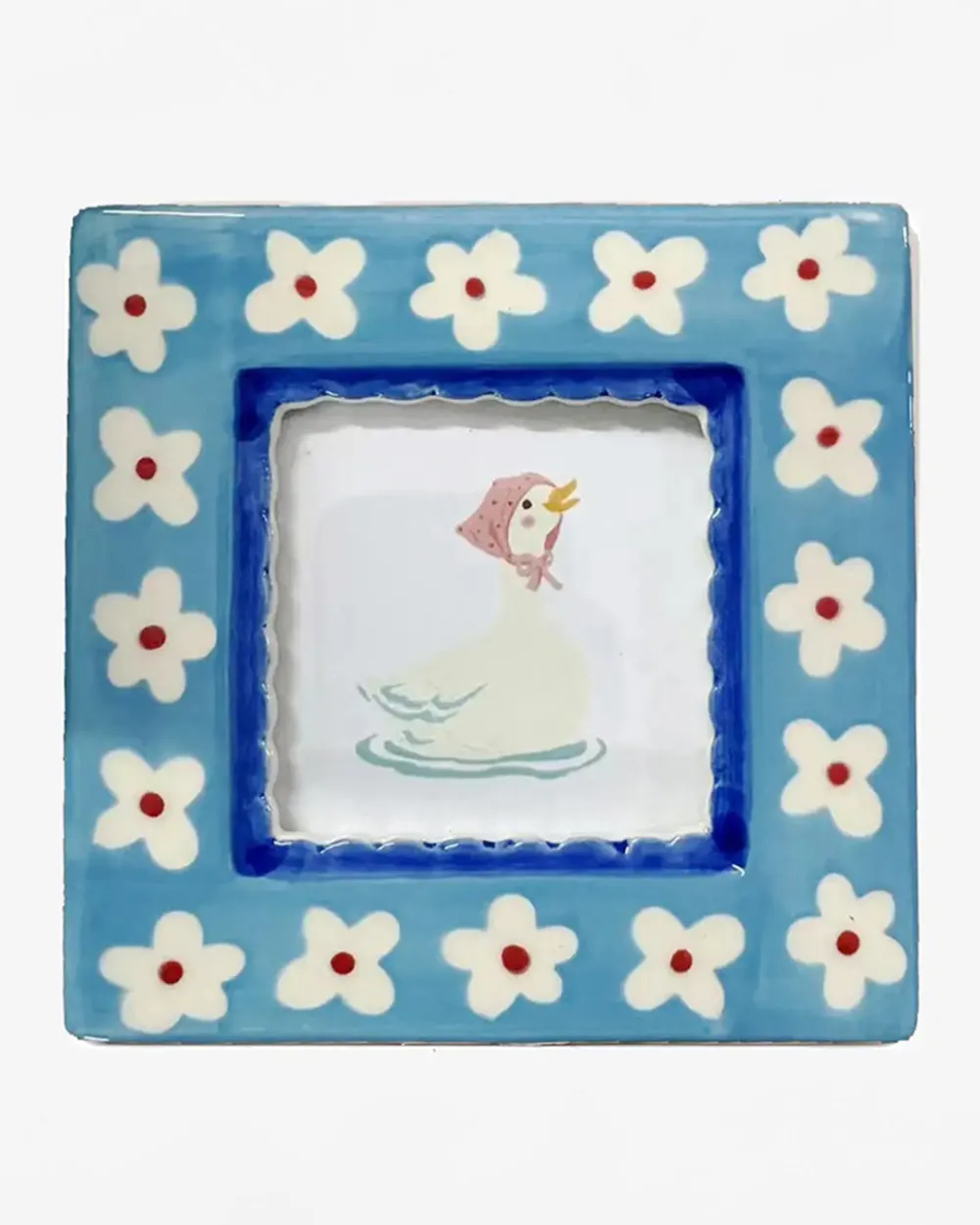 ChagoArt Ceramic Photo Frame - Blue Flowers^ Home + Décor