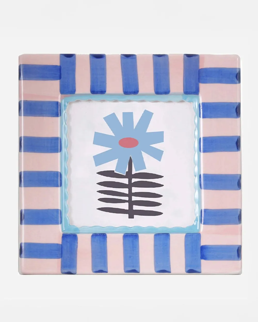 ChagoArt Ceramic Photo Frame - Blue Stripe^ Home + Décor