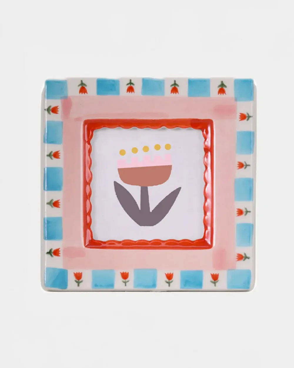 ChagoArt Ceramic Photo Frame - Red Flowers^ Desk Accessories