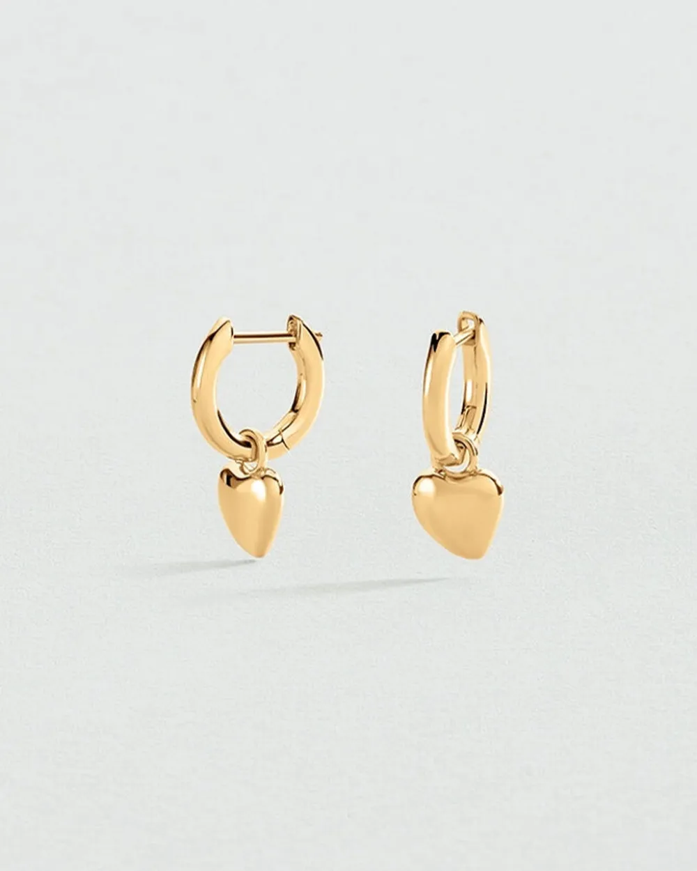 HoopLa Style Charm Heart Huggie Hoop Earrings - Yellow Gold^ Jewelry