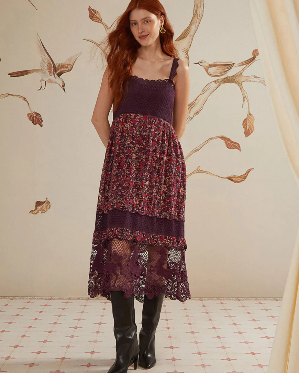 Farm Rio Chelsea Garden Lace Sleeveless Midi Dress^ Dresses + Jumpsuits