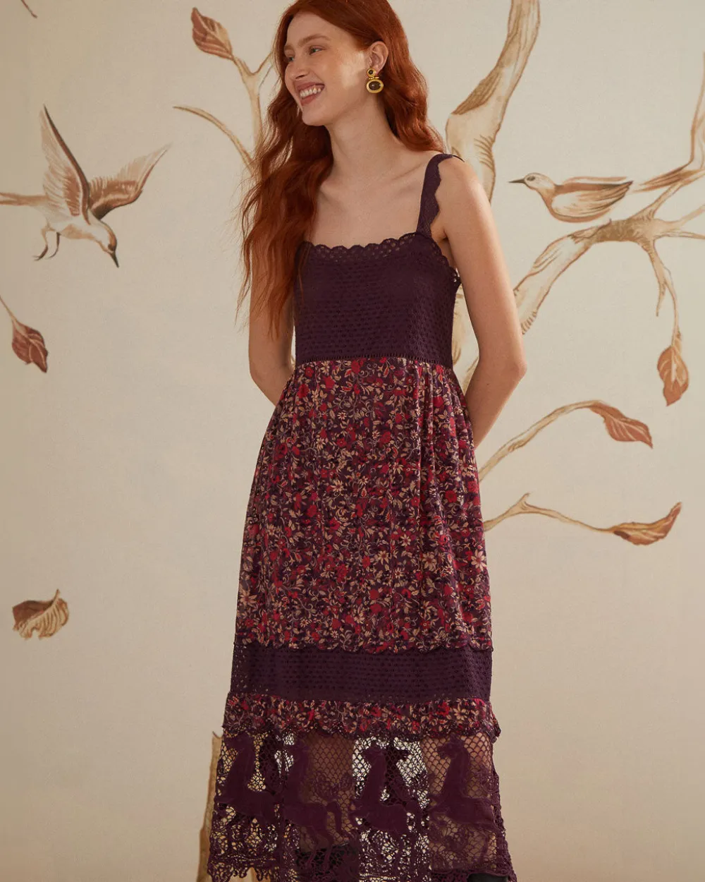 Farm Rio Chelsea Garden Lace Sleeveless Midi Dress^ Dresses + Jumpsuits