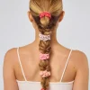 Kitsch Cherry Blossom Ruched Satin Scrunchies - Set of 5^ Hats + Hair