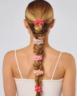 Kitsch Cherry Blossom Ruched Satin Scrunchies - Set of 5^ Hats + Hair