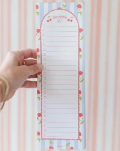 Pippi Post Cherry Stripe Shopping List Notepad^ Notebooks + Folders