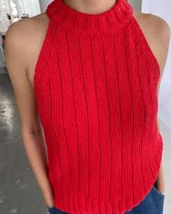 Le Bon Shoppe Claire Cotton Sweater Tank - Chili Pepper^ Sweaters