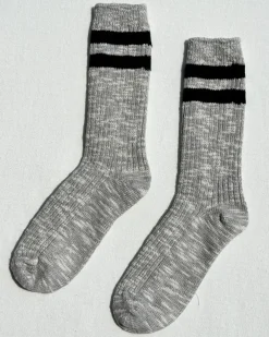 Le Bon Shoppe Cottage Varsity Socks - Heather Grey Varsity^ Socks + Slippers