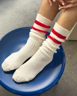Le Bon Shoppe Cottage Varsity Socks - Red Varsity^ Socks + Slippers