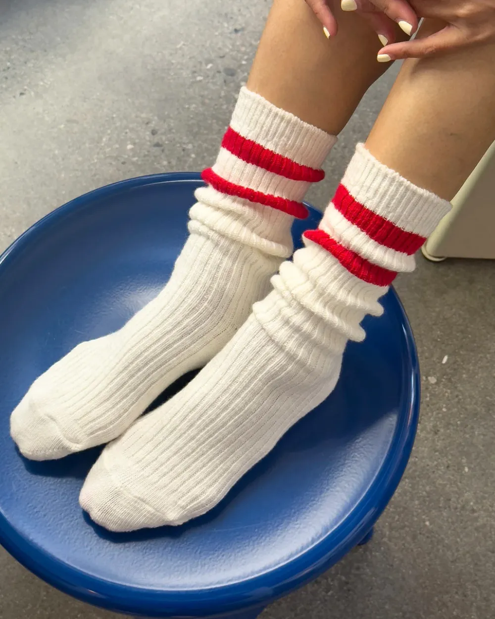 Le Bon Shoppe Cottage Varsity Socks - Red Varsity^ Socks + Slippers