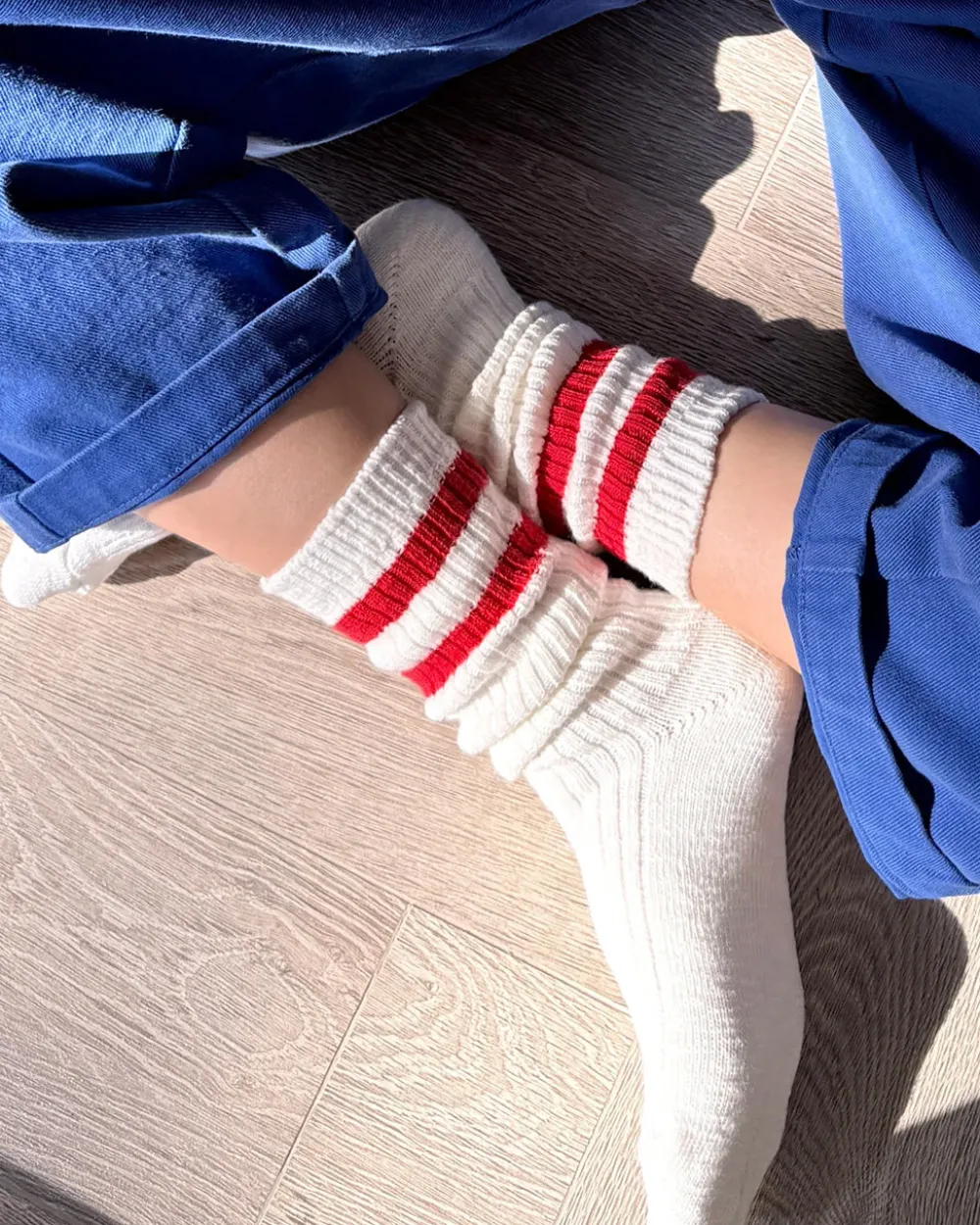 Le Bon Shoppe Cottage Varsity Socks - Red Varsity^ Socks + Slippers