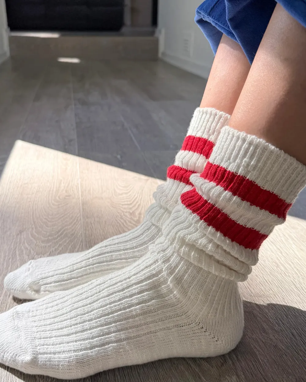 Le Bon Shoppe Cottage Varsity Socks - Red Varsity^ Socks + Slippers