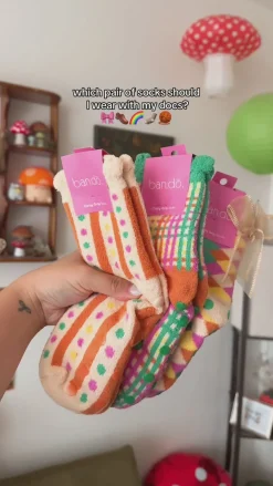 ban.do Cozy Grip Socks - Colorful Grid^ Socks + Slippers