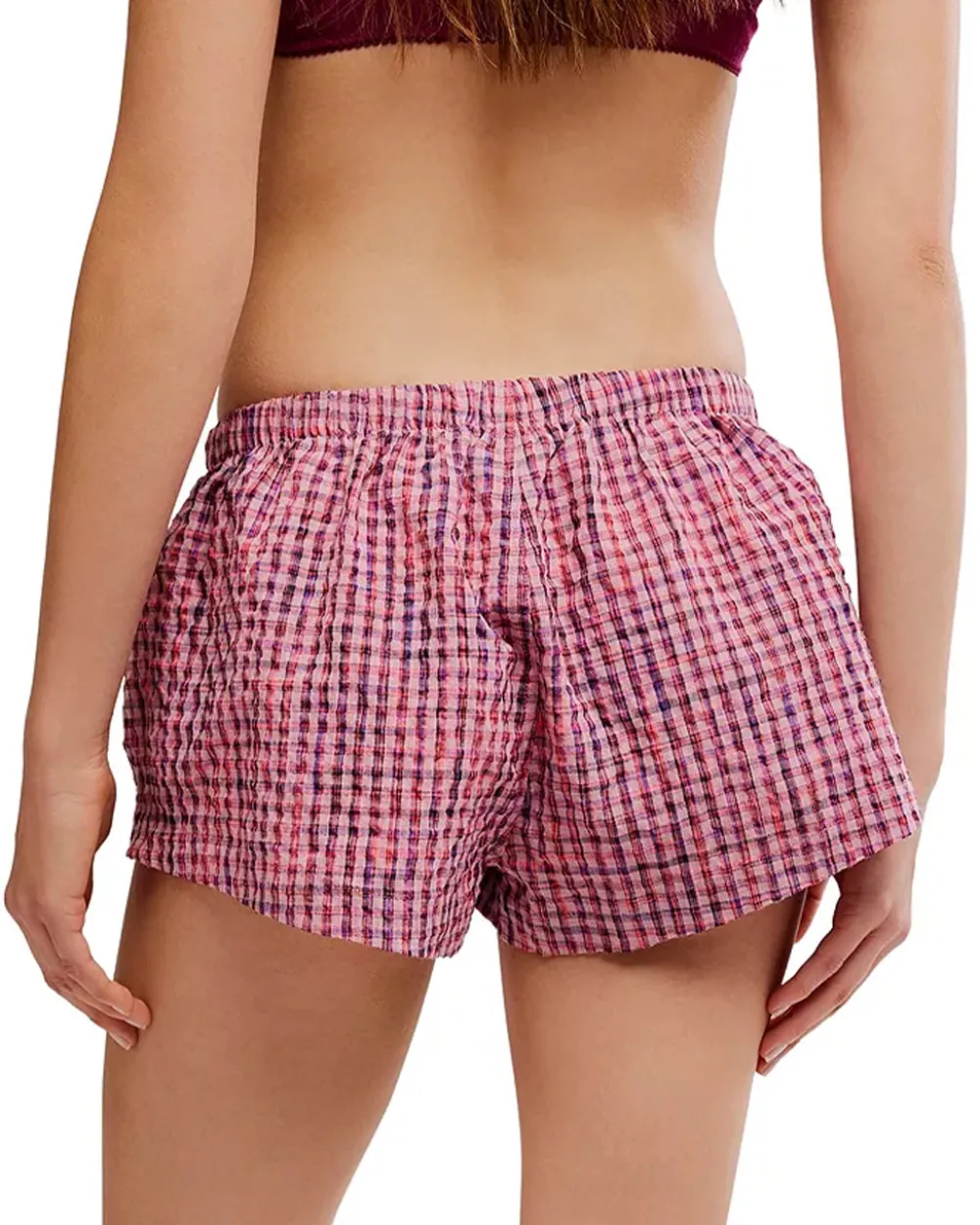 Free People Cross My Heart Boxer Shorts - Pink Combo^ Bottoms