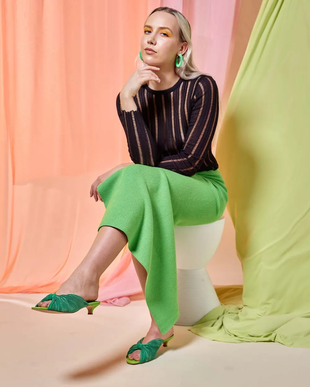Intentionally Blank Curfew Kitten Heel - Grass^ Shoes