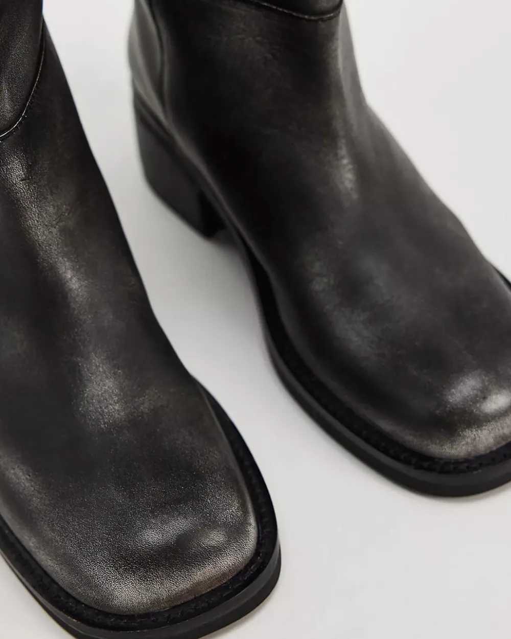 Free People Dana Distressed Pull-On Boot - Black Leather^ Shoes