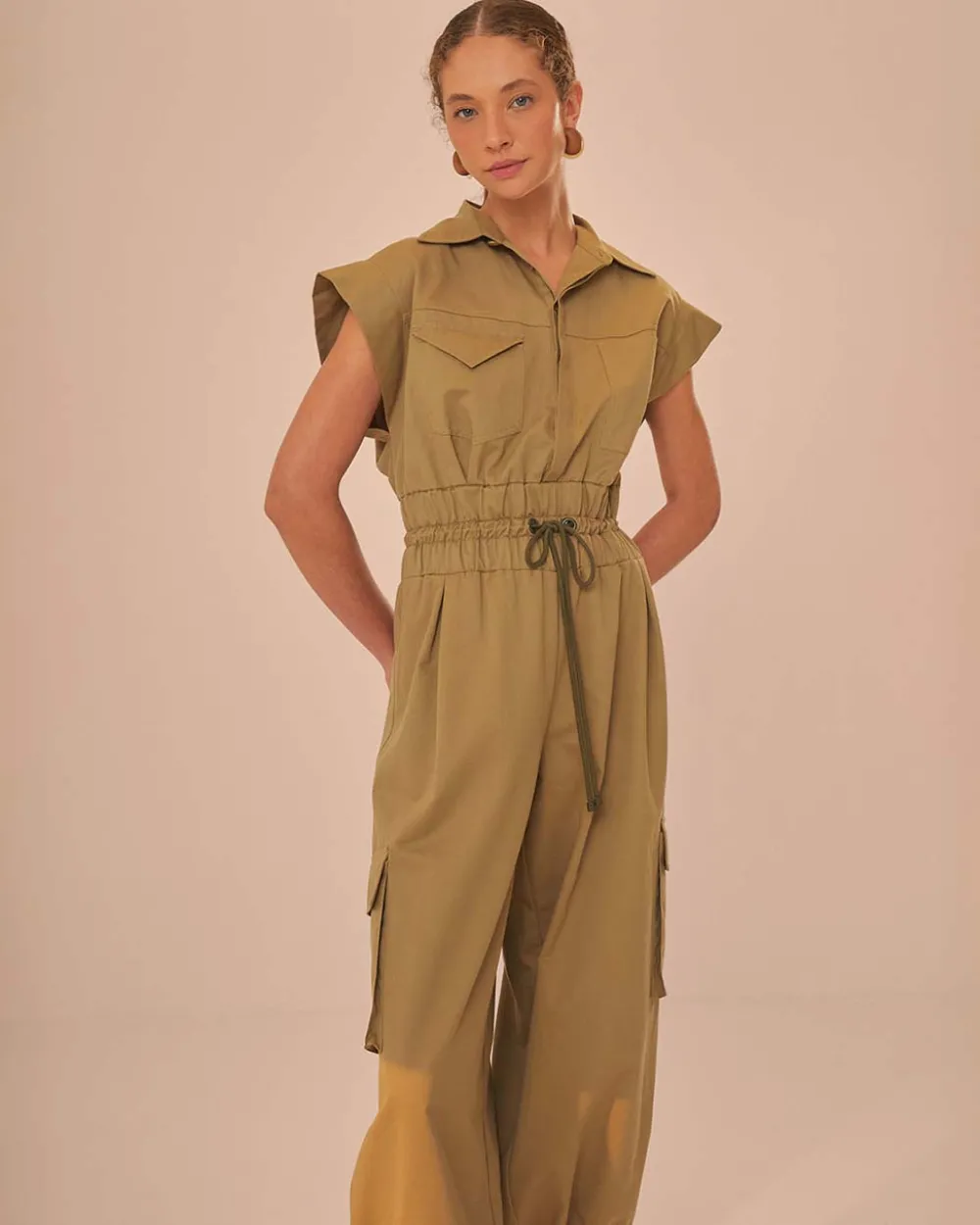 Farm Rio Dark Green Utility Jumpsuit^ Dresses + Jumpsuits