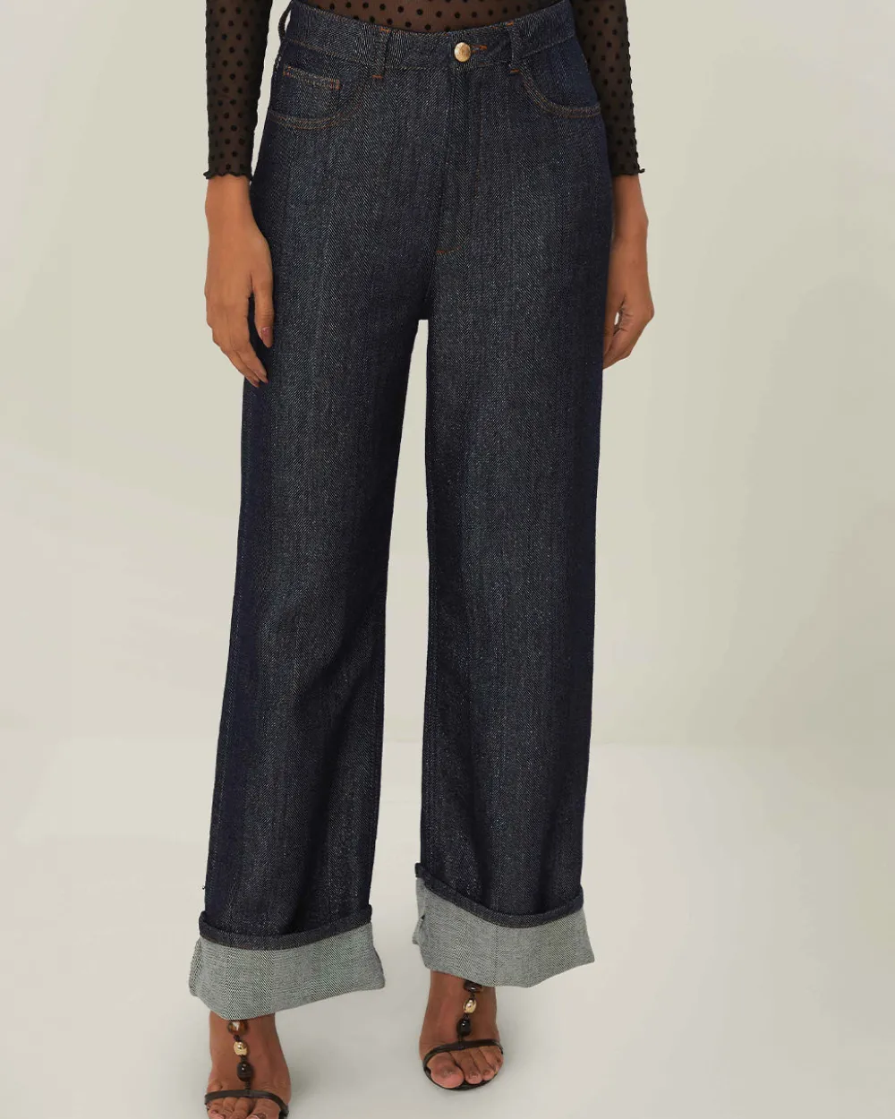 Farm Rio Denim Shine Wide Leg Pants^ Bottoms