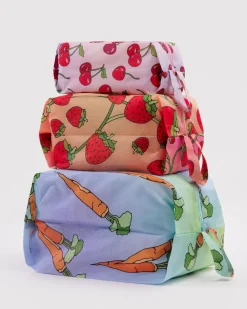 Baggu 3D Zip Set - Carrots + Berries^ Travel Accessories
