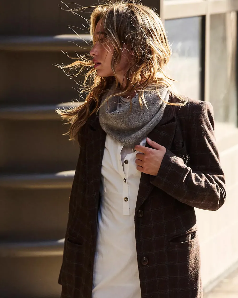 Free People Essential Triangle Scarf - Grey^ Scarves + Gloves