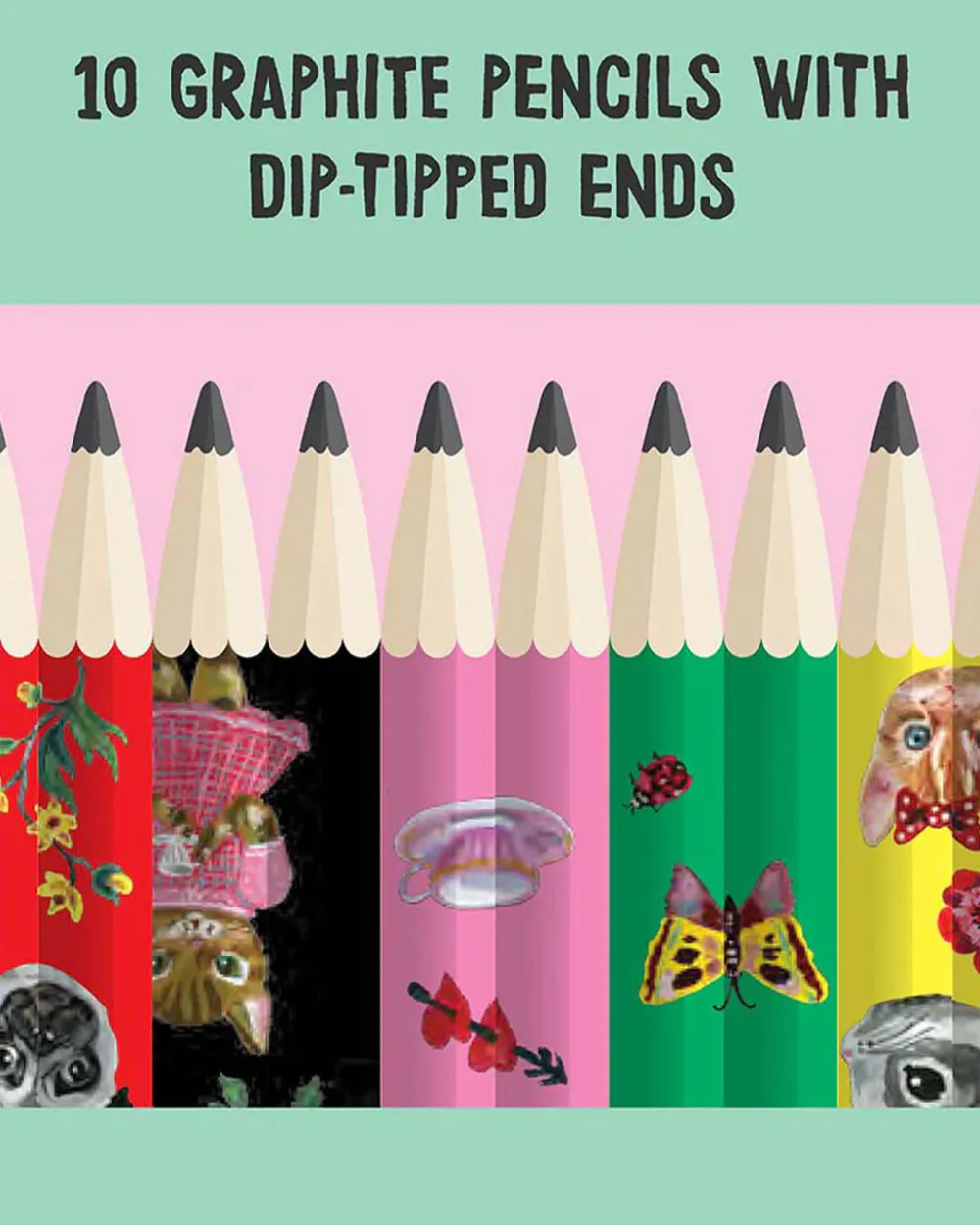 Chronicle Books Fancy Fauna: 10 Graphite Pencils^ Writing Supplies