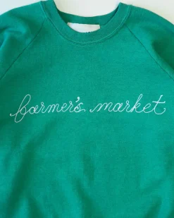 ban.do x Best Regards Farmer's Market Chainstitch Sweatshirt - Green^ Tees + Sweatshirts