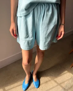 Le Bon Shoppe Flared Basketball Shorts - Sky Blue^ Bottoms