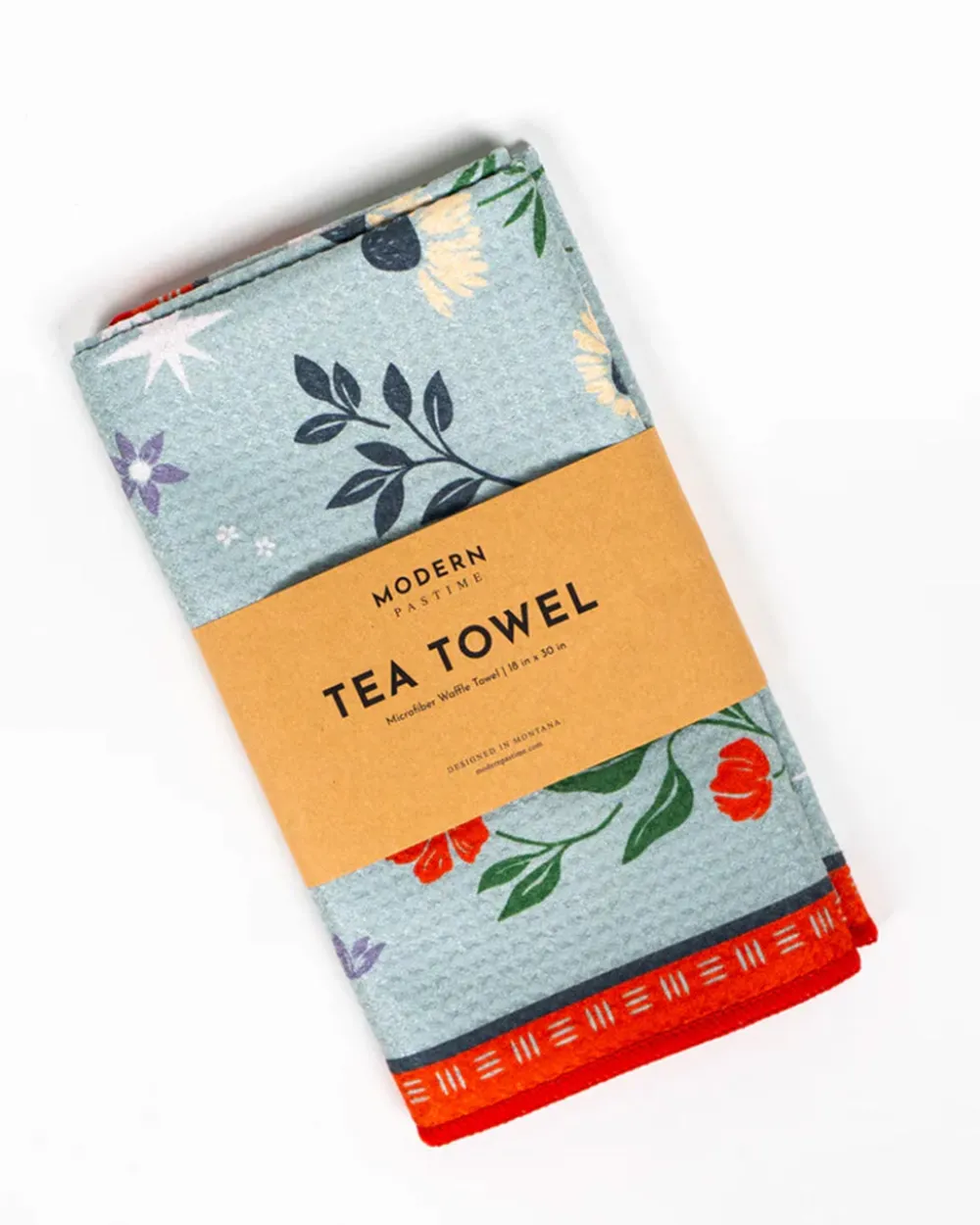 Modern Pastime Floral Print Tea Towel - Blue^ Kitchen + Bar