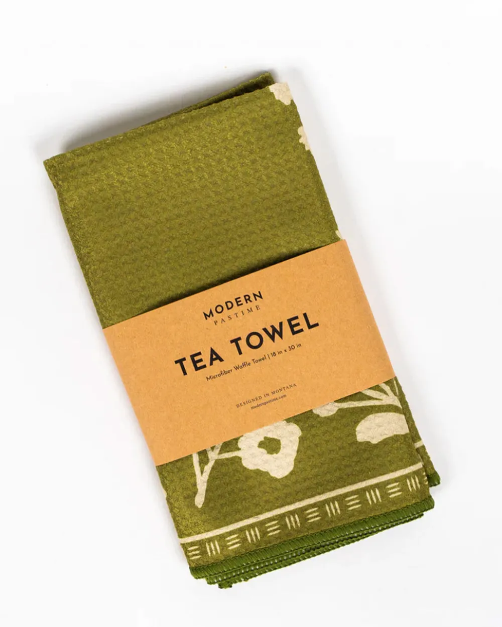 Modern Pastime Floral Silhouette Tea Towel - Olive^ Kitchen + Bar