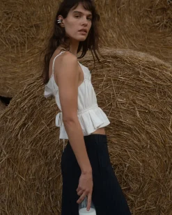 Muse Assembly Florence White Gathered Top^ Tops