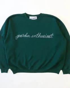 ban.do x Best Regards Garden Enthusiast Chainstitch Sweatshirt - Dark Green^ Tees + Sweatshirts