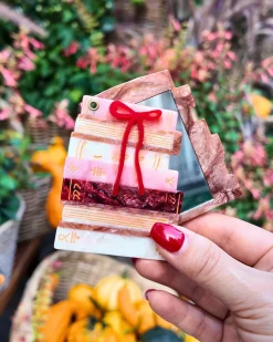 Solar Eclipse Hand-painted Bow Bookstack Compact Mirror^ Travel Accessories