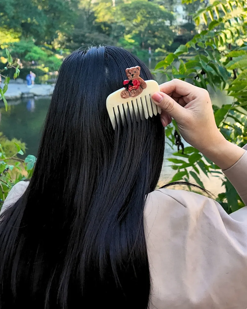 Solar Eclipse Hand-Painted Love Teddy Pocket Comb^ Hats + Hair