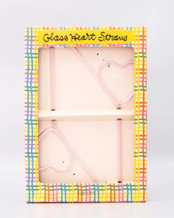ban.do Heart Glass Straw Set^ Kitchen + Bar