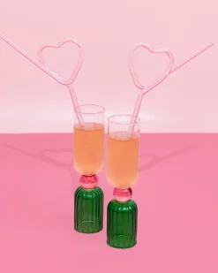 ban.do Heart Glass Straw Set^ Kitchen + Bar