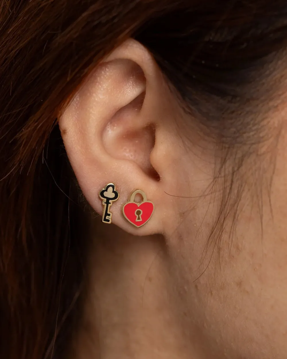 Yellow Owl Workshop Heart Lock + Key Earrings^ Jewelry